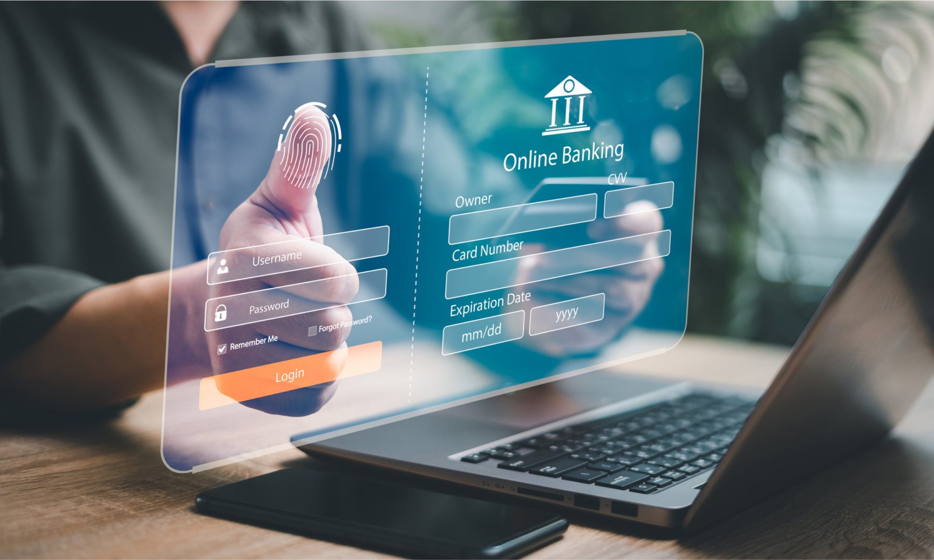 Illustration of Protecting Online Banking Data Securely Online